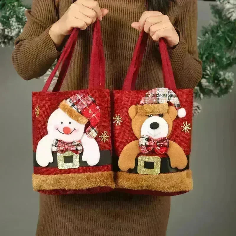 Christmas Candy Gift Tote Bag For Kids Funny Creative Santa Claus Elk Snowman Bear Handbag Small Christmas Tree Decoration Bags - EX-STOCK CANADA
