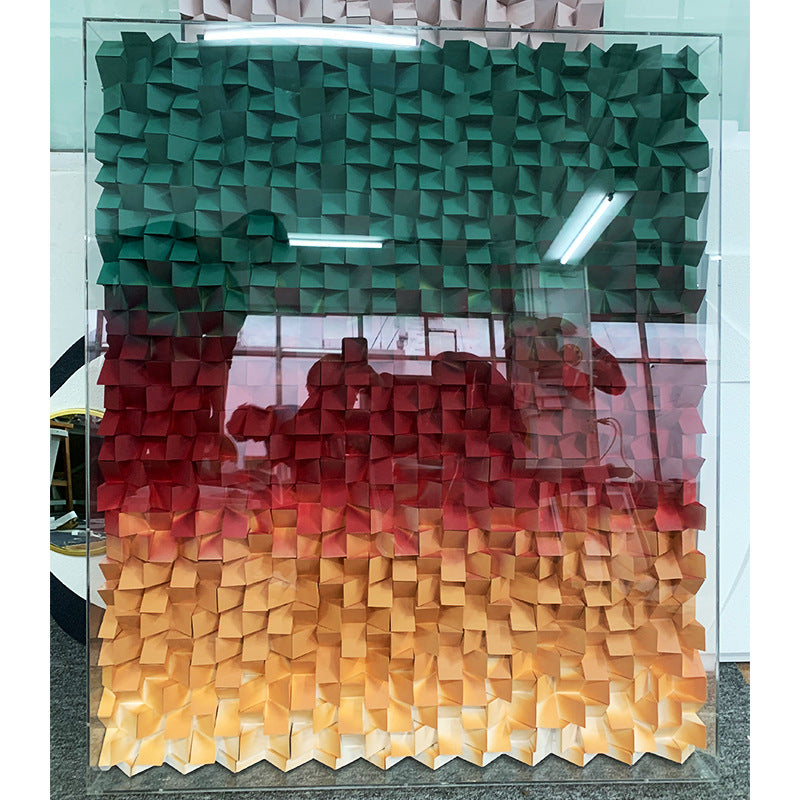 Decorative Three-dimensional Mosaic Wood Block Canvas Painting 