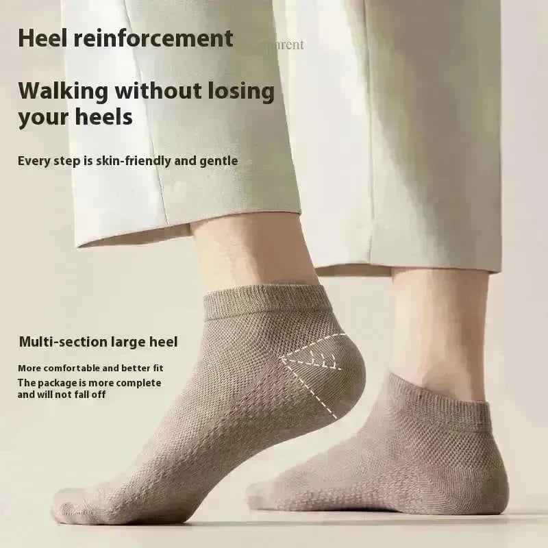 Cotton Anti-Pilling Ankle socks absorbing Invisible Tight Mesh Boat Socks - EX-STOCK CANADA
