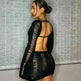 Women Fashion Slim Fit Hollow Long Sleeve Dress Y2K Charming Backless Hip-hugging Short Mini Suspender Dresses for Club Party - EX-STOCK CANADA