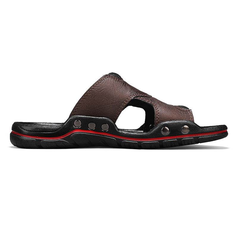 Non-slip Deodorant Men's Sandals Genuine Leather Outdoor Flip Flops  EX-STOCK CANADA