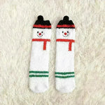 Child Christmas Socks Winter No-shedding Cute Elk Elk Santa Claus Snowman Sleeping Floor Coral Fleece Socks - EX-STOCK CANADA