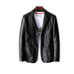 Leather Men's Autumn And Winter Jacket Thin Lapel - EX-STOCK Canada