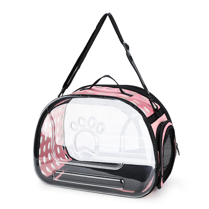 Transparent Pet Cat Carrier Bag – EVA & PVC, 35L,  Pink