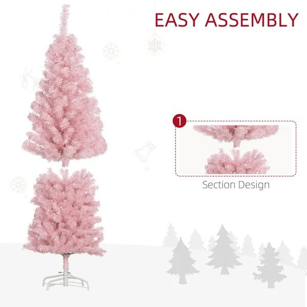 5FT Pencil Christmas Tree, Artificial Christmas Tree With Automatic Open For Home Party EX-STOCK Canada 