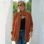 New Autumn Winter Zip up Plush Cardigan Sweater for Women - EX-STOCK CANADA