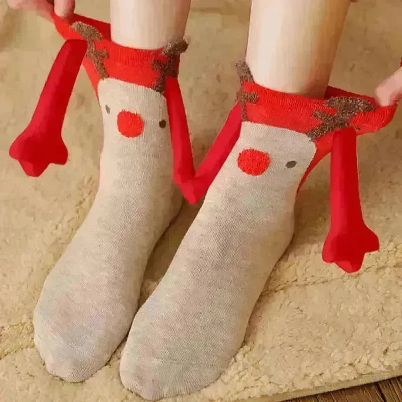 Christmas Stockings Autumn Winter Cotton Magnet Lodestone Hand Tube Socks - EX-STOCK CANADA