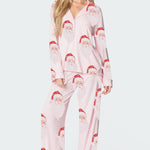 Christmas Printed Long-sleeved Trousers Autumn Ladies Home Leisure Suit EX-STOCK Canada 