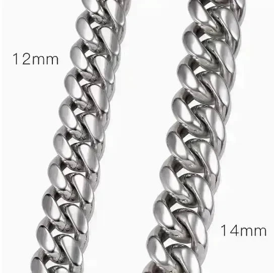 Men's Cuban Link Chain Titanium Steel Silver Bracelet - EX-STOCK CANADA