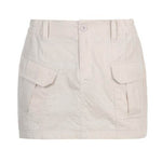 Simple Tooling Style Pocket Army Green Woven Hot Girl A- Line Mini Hip Cargo Skirt Summer - EX-STOCK Canada