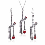 3pcs Halloween Skeleton Earrings And Necklace Set Creative Retro Personality Jewelry Accessories - EX-STOCK Canada