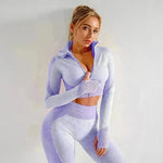 3PCS Yoga Set Seamless Sport Set Women Gym Clothing Leggings Women Crop Top Sports Bra Women Fitness Gym Set Womens Outfits Tracksuit - EX-STOCK CANADA