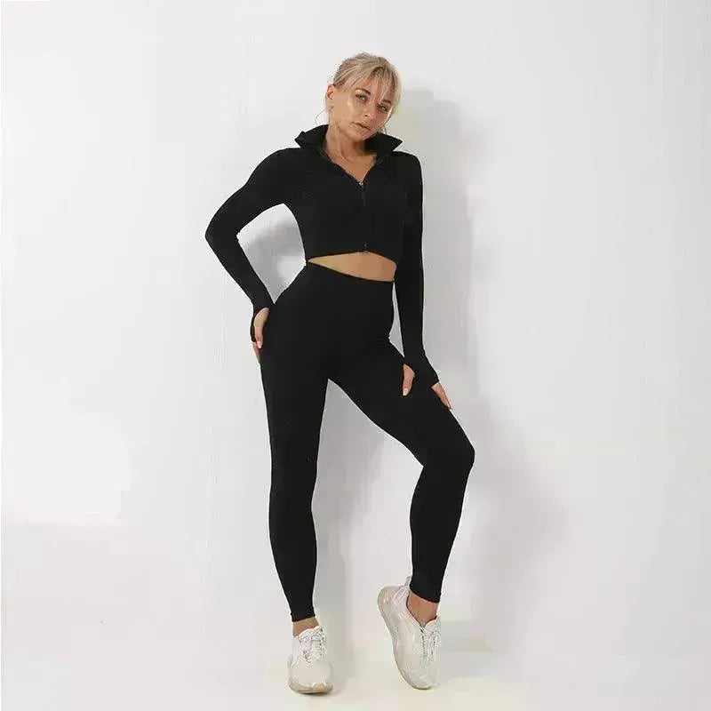 3PCS Yoga Set Seamless Sport Set Women Gym Clothing Leggings Women Crop Top Sports Bra Women Fitness Gym Set Womens Outfits Tracksuit - EX-STOCK CANADA