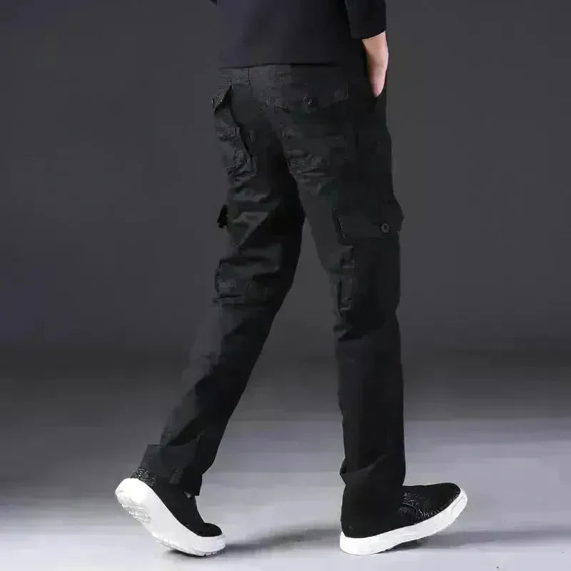 Overalls Men's Outdoor Casual Trousers Pure Cotton Straight Loose Multi-pocket Cargo Pant - EX-STOCK CANADA