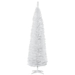 7' Pencil Christmas Tree, Slim Artificial Xmas Tree With Realistic Branches, Sturdy Metal Stand, White EX-STOCK Canada 
