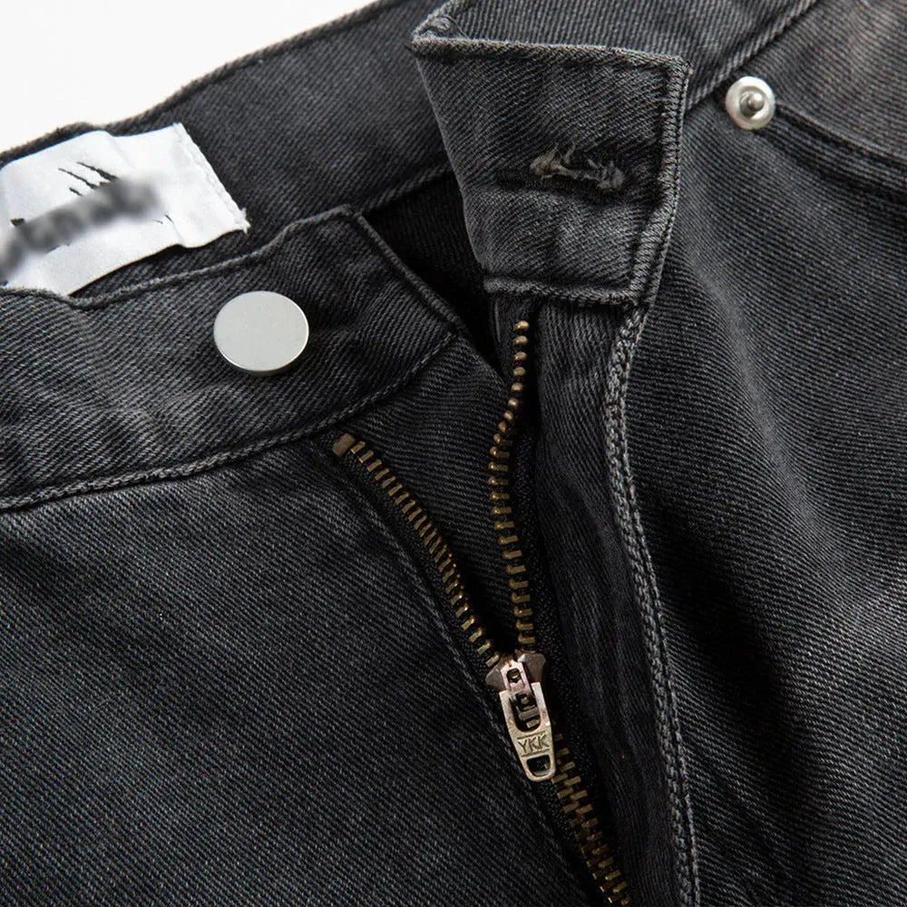 Punk Beggar Ripped Denim Straight-leg Trousers Men Jeans - EX-STOCK CANADA