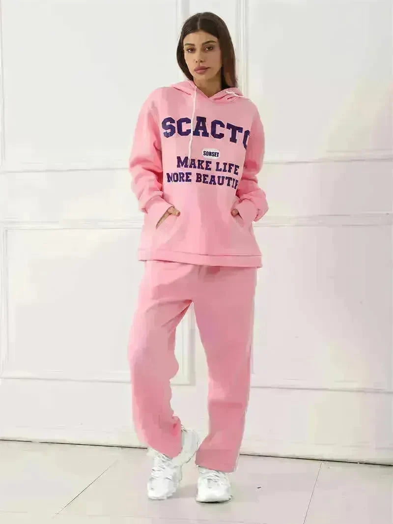 Fashion Casual joggers and hoodie set women's - EX-STOCK CANADA