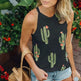 Summer Halter neck blouse top  Cactus Print Women - EX-STOCK CANADA
