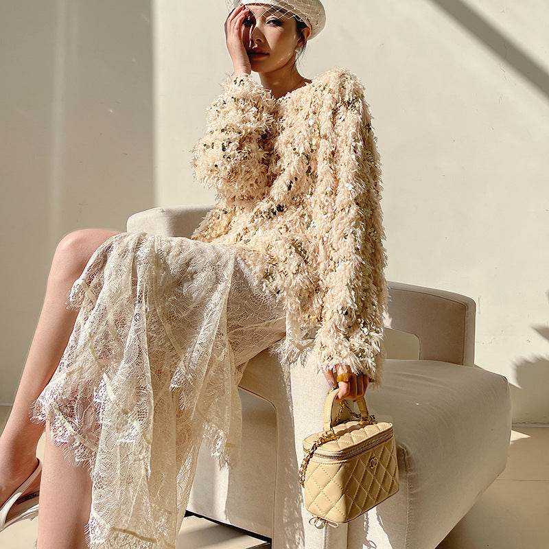 Spring Summer Irregular Cake Layer Lace Midi Tulle Skirt - EX-STOCK Canada