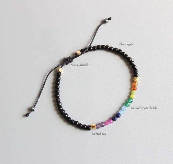 12 Constellation Lucky Stone 3MM Seven Chakra Bracelet - EX-STOCK Canada