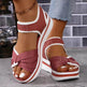 Summer Mesh Chunky Cross-strap Platform Sandals With Velcro-design Thick Sole Flats Beach Shoes Women - EX-STOCK Canada