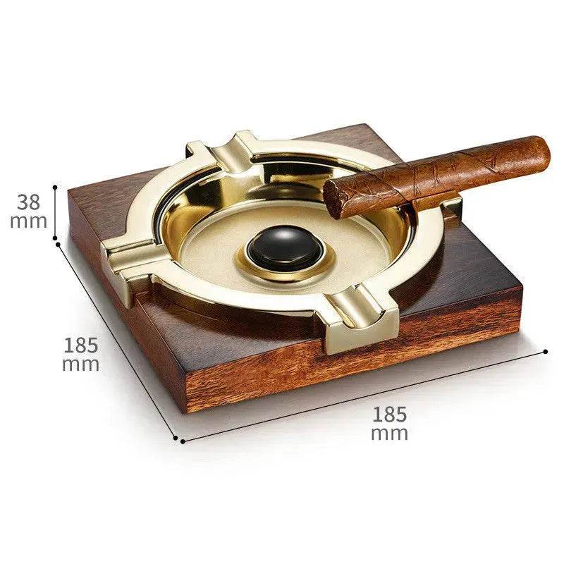 Luxury Wooden Stainless Steel Cigar Ashtray - EX-STOCK Canada