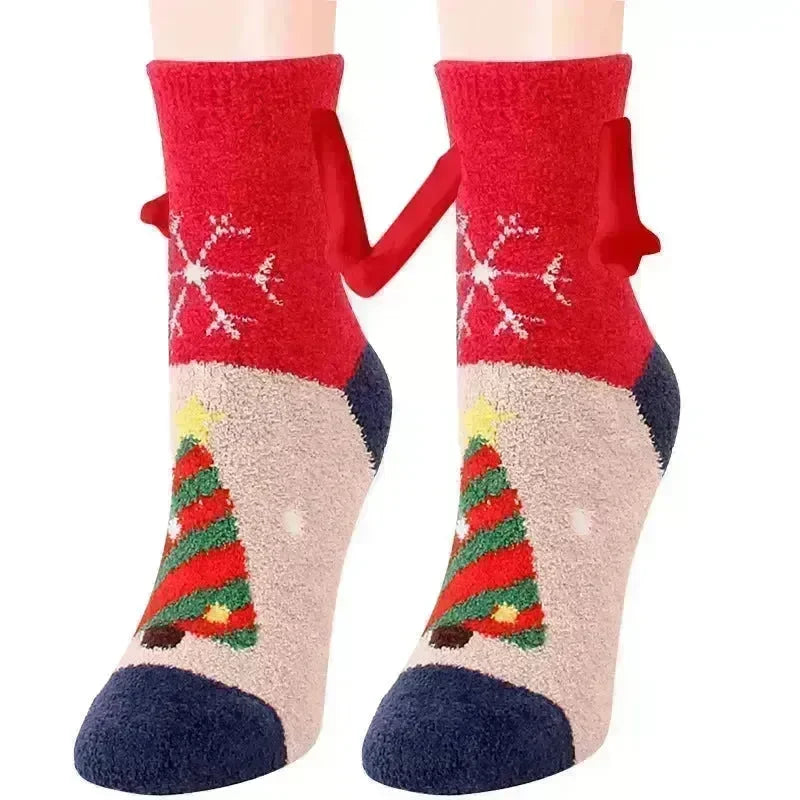 Soft Carton Christmas-themed Fleece Winter Home socks for Women - EX-STOCK CANADA