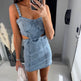 Women's Fashion Suspenders Backless Denim Dress - EX-STOCK Canada