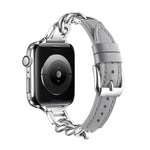 Women Leather and Stainless Steel Watch Strap for Apple iwatch - EX-STOCK Canada