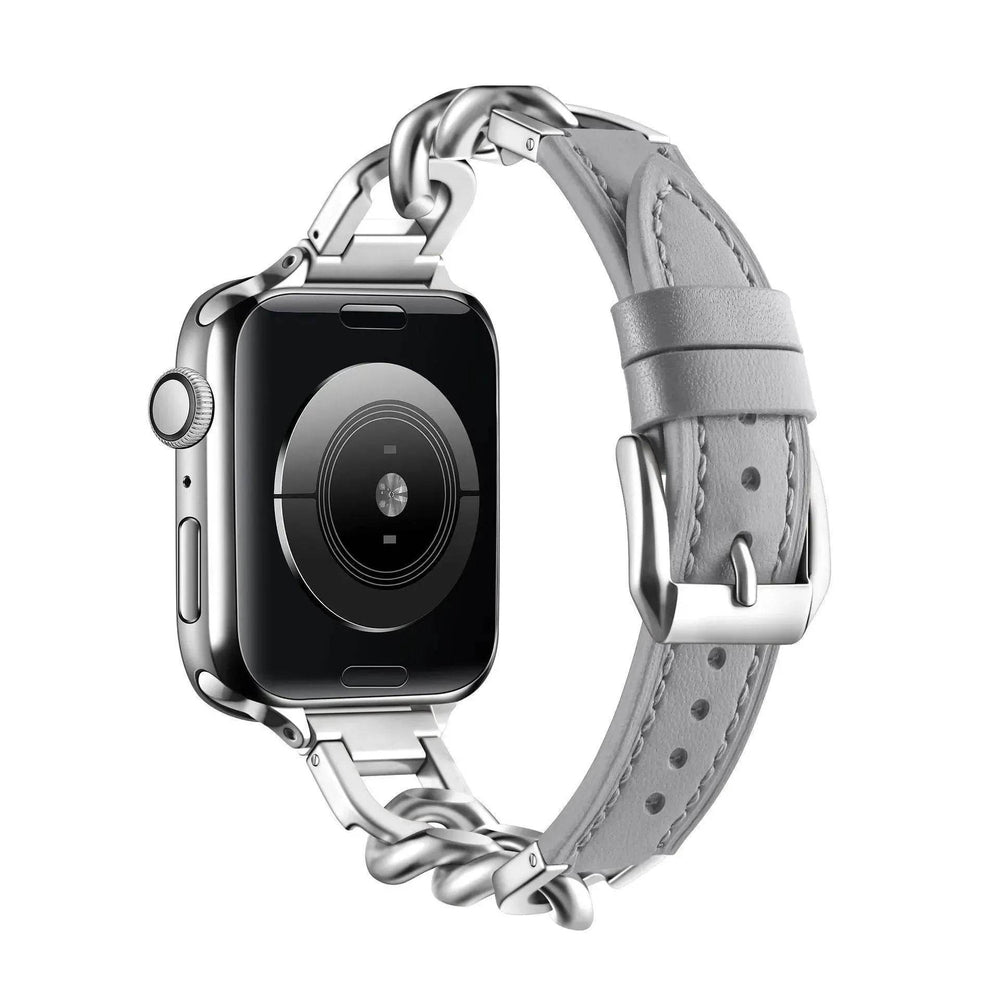 Women Leather and Stainless Steel Watch Strap for Apple iwatch - EX-STOCK Canada