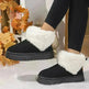 Winter Plush Snow Boots Fashion Round Toe Flat Thickened Suede Cotton Shoes For Women Casual Warm Short Boot - EX-STOCK CANADA