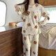 2pcs Women's Fall Winter Warm Pajamas Sets Coral Long Sleeve Cute Cartoon Bear Sleepwear Nightclothes - EX-STOCK CANADA