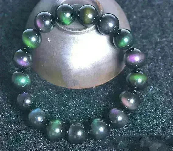 Rainbow Purple Green Eye Obsidian Bracelet - EX-STOCK CANADA