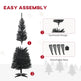 5FT Artificial Christmas Tree, Pencil Christmas Tree With Realistic Branches, Stable Stand, Black EX-STOCK Canada 