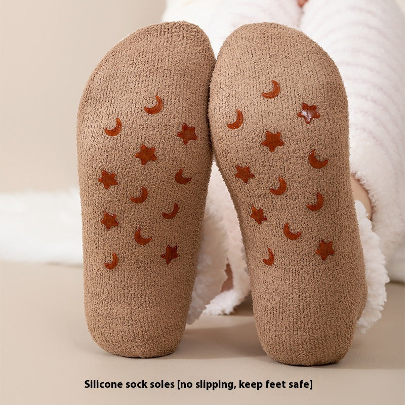 Thickened Room Socks Indoor Non-slip Silicone Lambswool Socks EX-STOCK Canada 