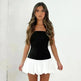 Chic Tube Top Dress Summer Solid Color Pleated Skirt Dress Women Fashion Short Mini Skater Dresses  Evening Party Cocktail Dress for Ladies - EX-STOCK CANADA