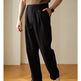 Retro Fashion Men High waist Pleated Loose Straight Leg Trouser - EX-STOCK CANADA