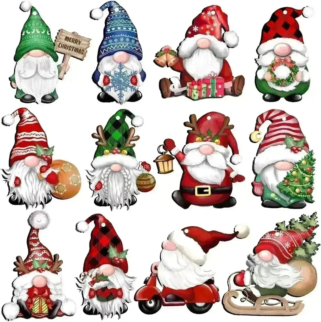 24 PCs Christmas Wooden Hanging Ornaments - EX-STOCK CANADA