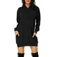 Women Solid Color Hat Dress Sweater Loose Feature Long Sleeves - EX-STOCK CANADA