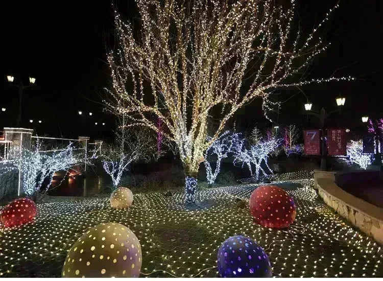 Christmas led lights string lights outdoor waterproof fishnet lights full of stars paved holiday lights wedding ins decorative lights - EX-STOCK CANADA