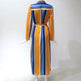 Stripe Shirt Women's Dress Spring Summer Chiffon V-neck Sexy Maxi Dresses Sexy Elegant Casual Girl Lace Women Long Sleeve - EX-STOCK CANADA
