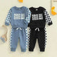 Children Plaid Printed Long-sleeve Sweater Set Casual baby outfit for Boys Baby two piece for boys - EX-STOCK Canada