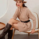 Autumn Winter Round Neck Mini Knitted Wool Sweater Dress - EX-STOCK Canada