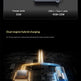 مخطط معلوماتي ترويجي لبنك طاقة محمول يُظهر أوضاع الشحن ومطالبات الأداء على خلفية داكنة. القسم العلوي يُظهر هاتفًا متصلًا ببنك الطاقة في وضع الشاحن عند 65 واط وكابل USB-C + Type-C عند 45 واط-20 واط.
