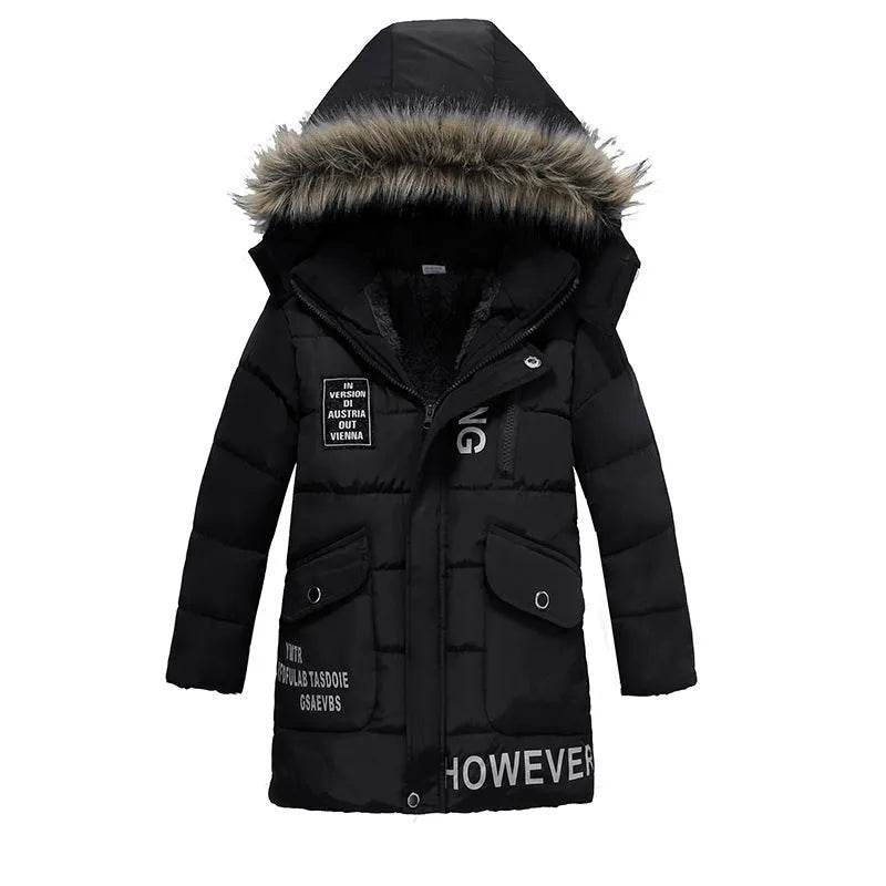 Winter Children's Trendy Cotton-padded Jacket Mid-length Letter Cotton-padded Coat - EX-STOCK Canada