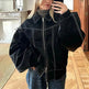 Oversized Fashion Zip-up Lapel Leather Jacket for women - EX-STOCK Canada
