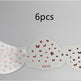 Set of three butterfly-themed nail art stickers on a gray background with '6 pcs' text.