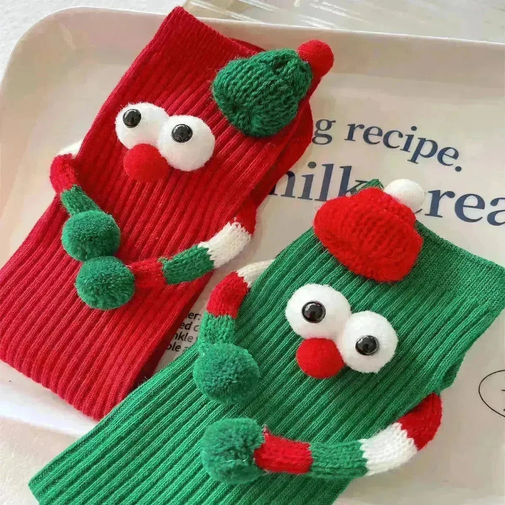 Cute Cartoon Christmas Socks Solid Cotton Middle-tube Stockings For Adults And Children - EX-STOCK CANADA