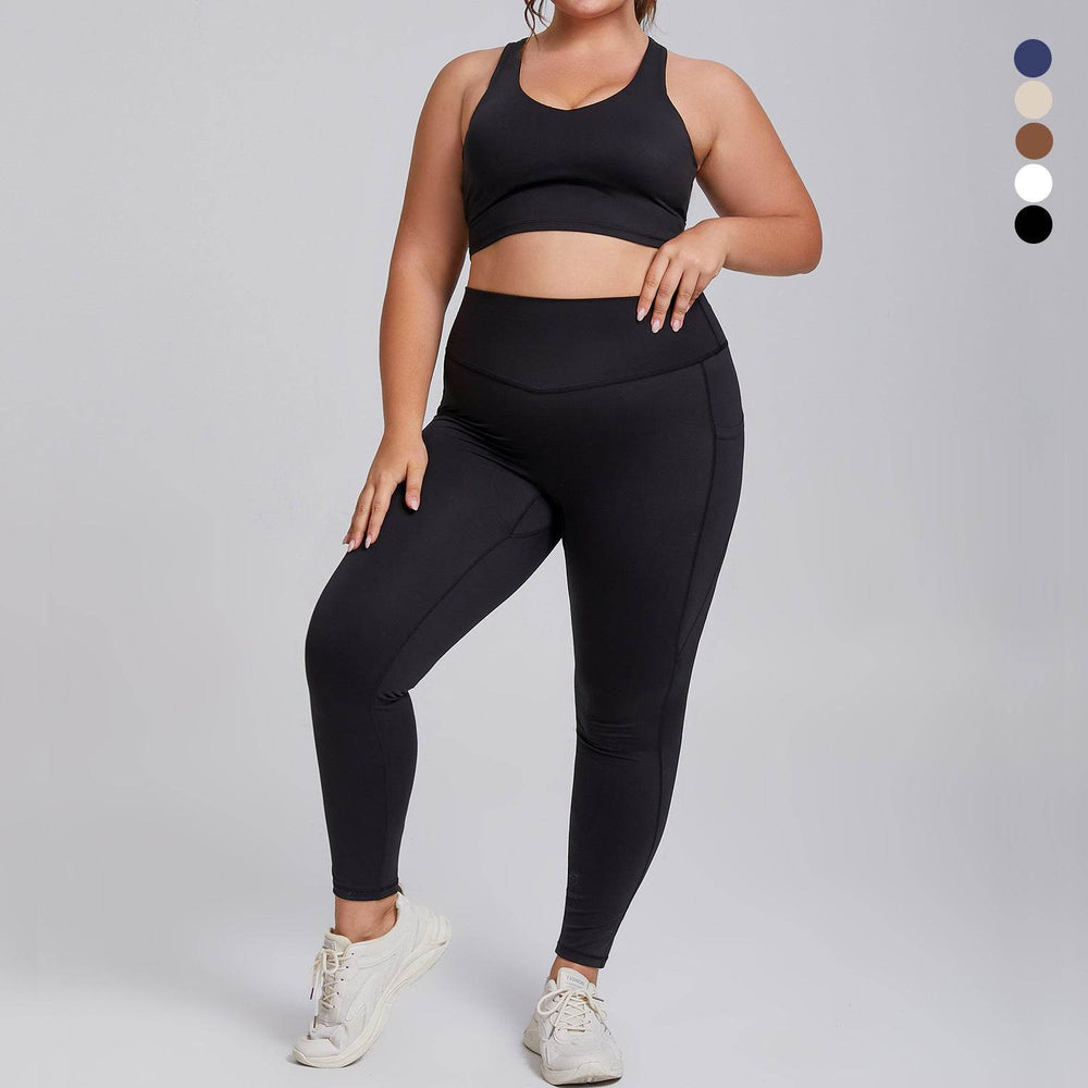 Plus Size Women Sports Workout Gym - Sleeveless Crop and Pant - EX-STOCK Canada