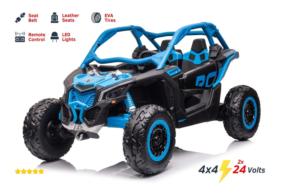 2026 2X24V CAN AM MAVERICK 4X4 2 Seater DELUXE Kids Ride On Car with Remote Control 